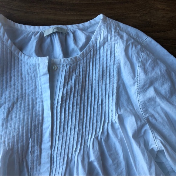 Joie Kalyssa Eyelet-sleeve Pleated Top Porcelain - Picture 7 of 8